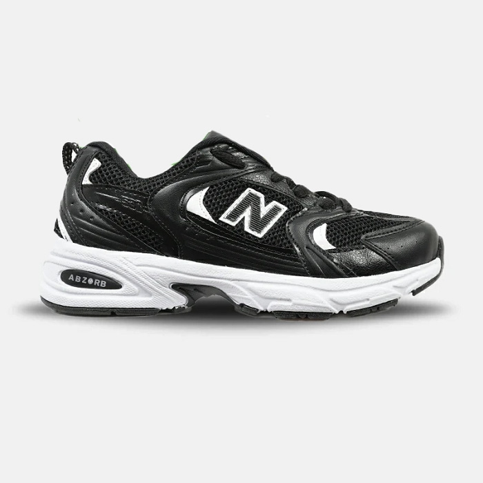 کفش کتانی زنانه و مردانه مشکی سفید New Balance 530 مدل 4124